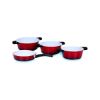 Imagem de Jogo de Panelas Antiaderente Branco e Vermelha Golden Cook 4 pcs