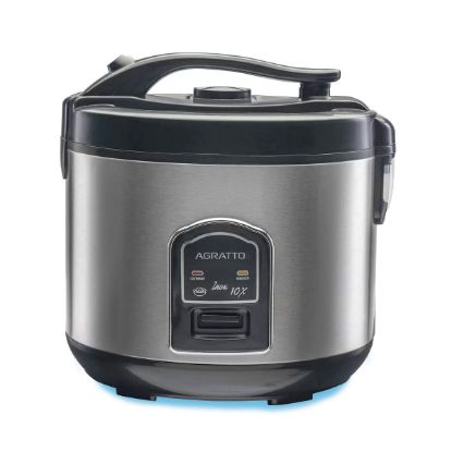 Imagem de Panela Elétrica de Arroz 10 Xícaras Inox Tampa de Vidro Agratto (2478)