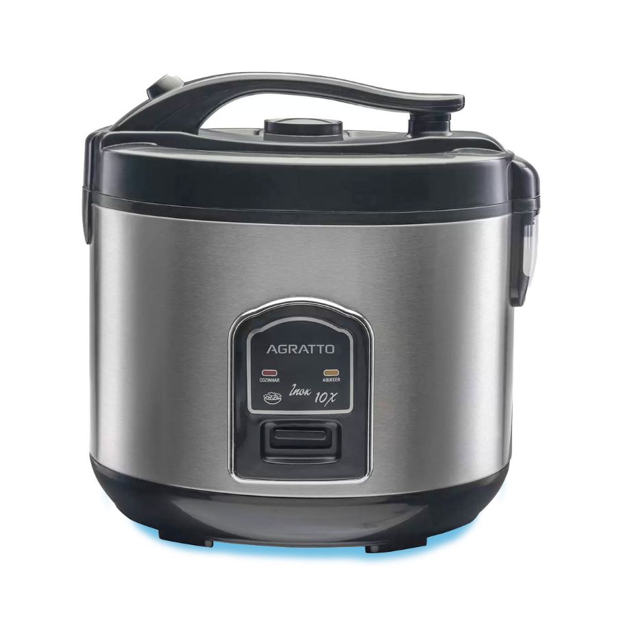 Imagem de Panela Elétrica de Arroz 10 Xícaras Inox Tampa de Vidro Agratto (2478)