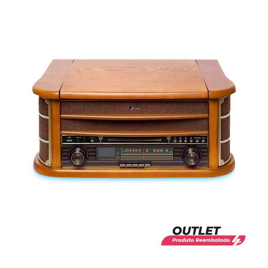 Imagem de Usado: Vitrola Toca Discos Raveo Opera com Rádio CD K7 USB e Bluetooth