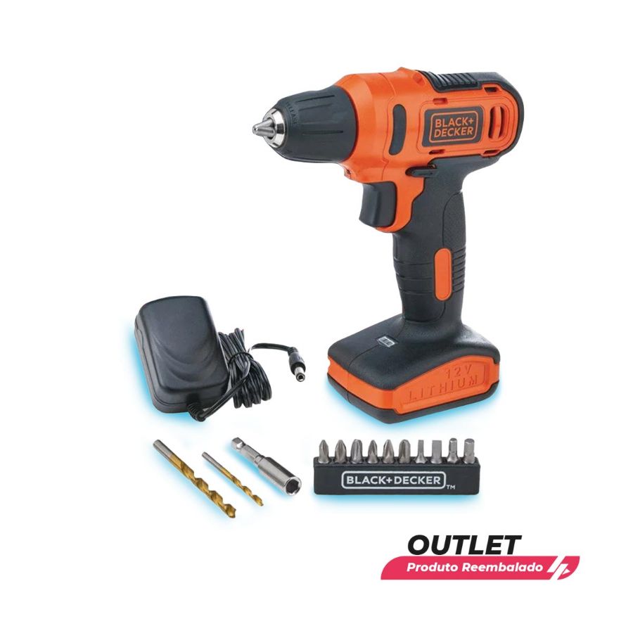 Imagem de Usado: Parafusadeira Furadeira 12V LD12SP Black Decker 13 Acessórios