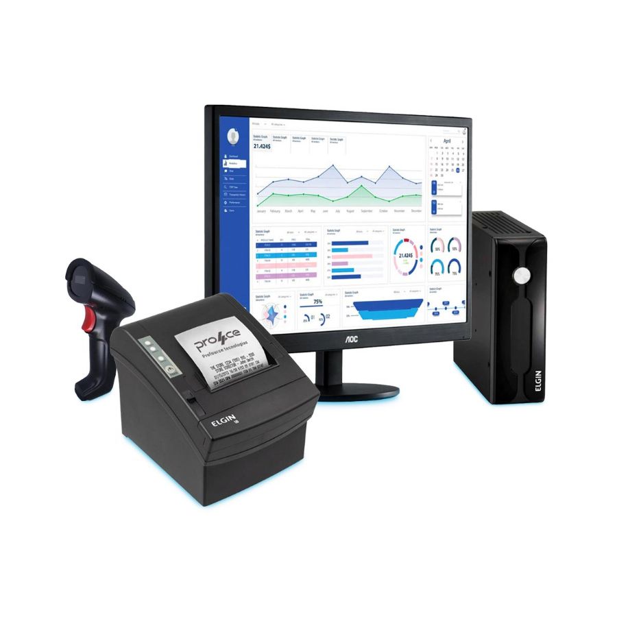 Imagem de Kit PDV Completo Elgin - Computador, impressora i8 e Leitor Flash