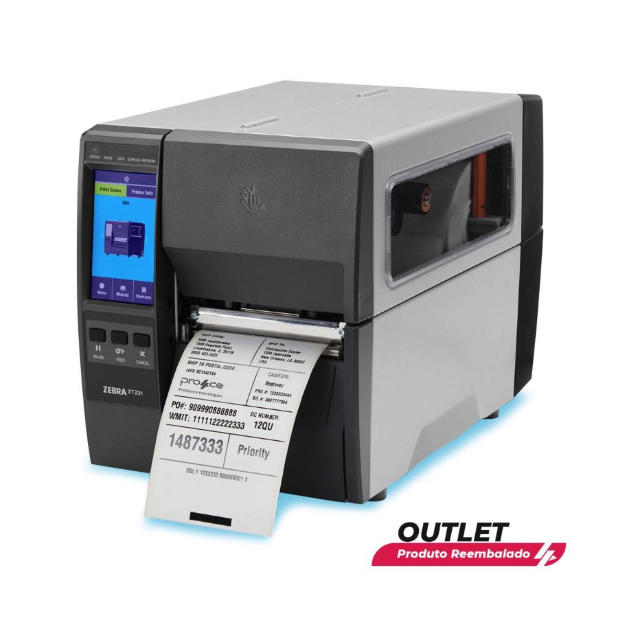 Imagem de Usado: Impressora de Etiquetas Zebra ZT231 USB/Serial/Ethernet/Bluetooth