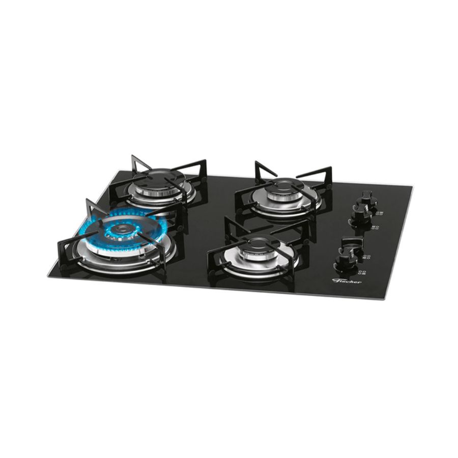 Imagem de Fogão Cooktop a Gás Fischer 4Q Tripla Chama Mesa Vidro Bivolt