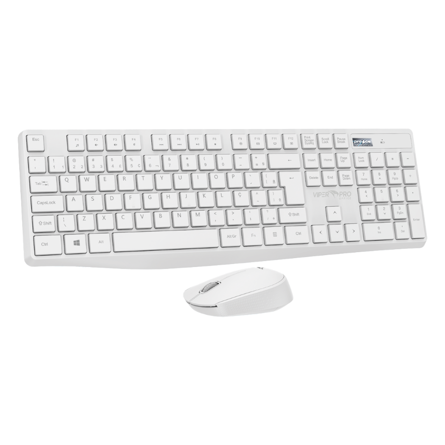 Imagem de Kit Mouse e Teclado Sem Fio Viper Pro Creative Branco