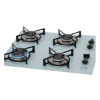 Imagem de Fogão Cooktop Fischer 4Q Gás Mesa Vidro Branco Bivolt