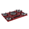 Imagem de Fogão Cooktop Fischer 5Q Tripla Chama Gás Mesa Vidro Vermelho