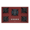 Imagem de Fogão Cooktop Fischer 5Q TC Infinity Gás Mesa Vidro Vermelho