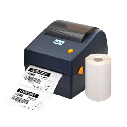 Imagem de Impressora Térmica Elgin L42-DT com Etiqueta Térmica 100x150