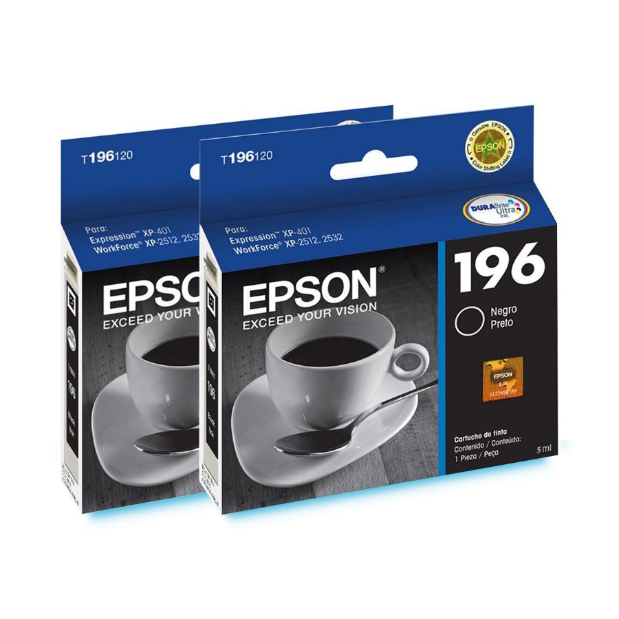 Imagem de Kit 02 Cartucho de Tinta Epson Preto P/ Stylus T196120