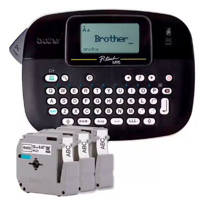 Imagem de Rotulador Eletrônico Brother PTM95BKBP Preto com 3 Fitas