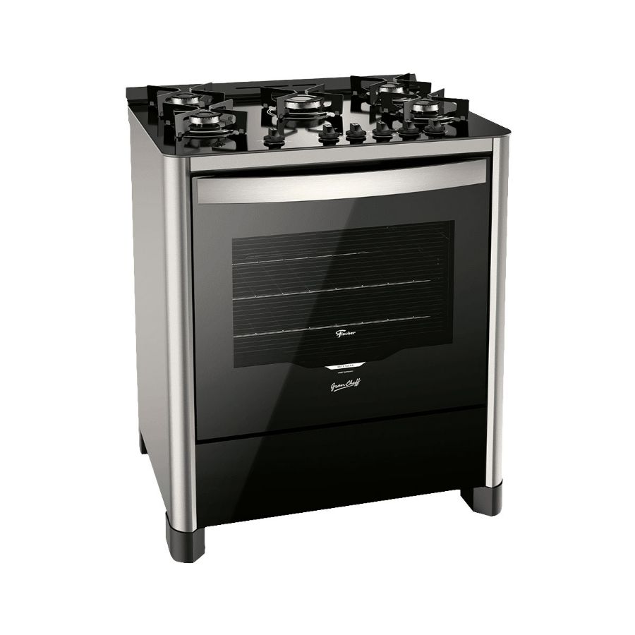 Imagem de Usado: Fogão de Piso Fischer 5Q Grann Cheff Mesa de Vidro Bivolt