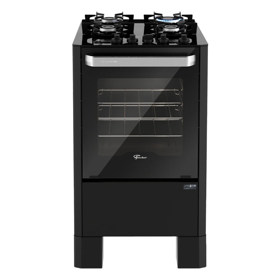 Imagem de Fogão de Piso a Gás Fischer 4Q Fit Line Trempe Iron Preto
