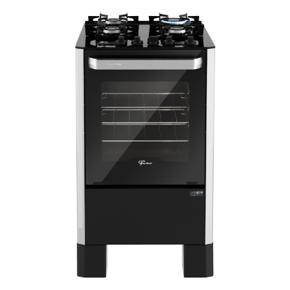 Imagem de Fogão de Piso a Gás Fischer 4Q Fit Line Trempe Iron Prata