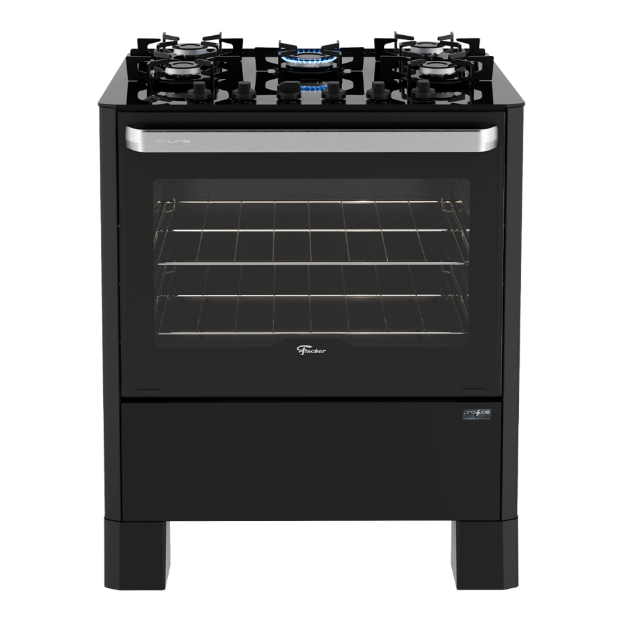 Imagem de Fogão de Piso a Gás Fischer 5Q Fit Line Trempe Iron Preto